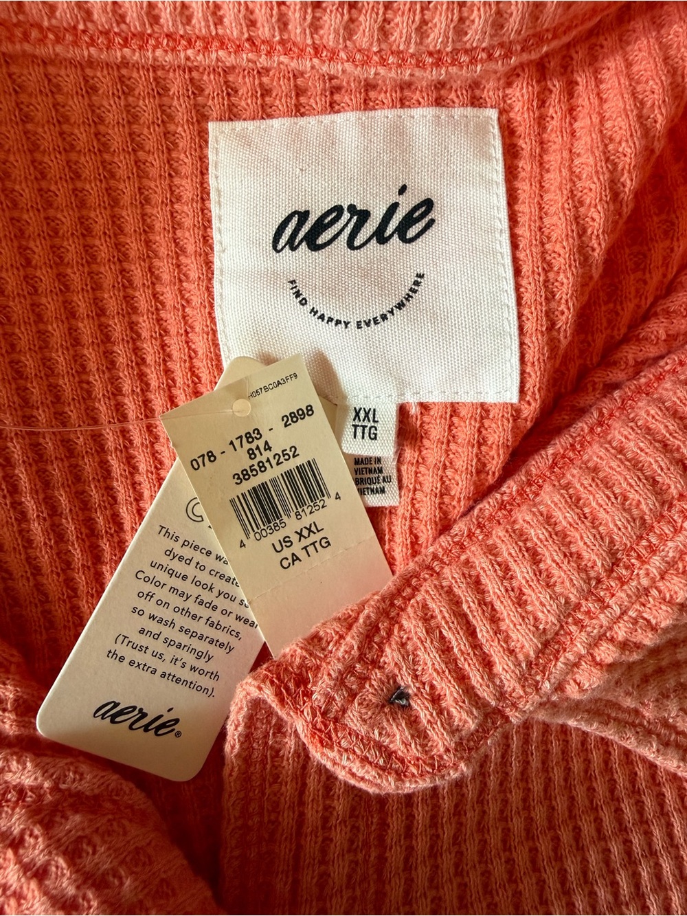 AERIE Oversized Slouchy Comfy Casual LumberJane Waffle Shirt Size XXL NWT - Picture 9 of 11